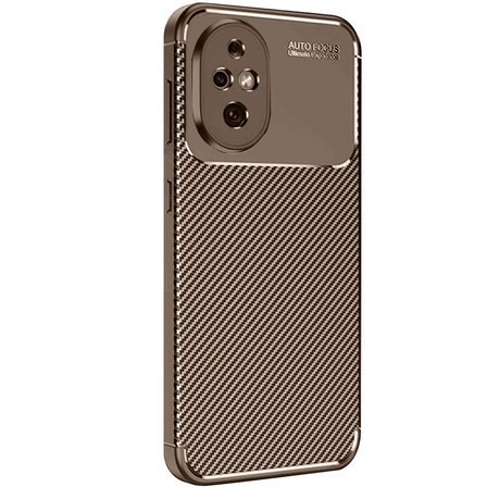 200 Kılıf Auto Focus Karbon Kapak - Kahverengi