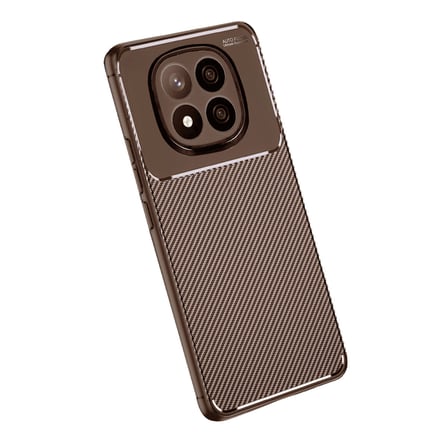 Redmi Note 14 Pro Plus Kılıf Auto Focus Karbon Kapak - Kahverengi