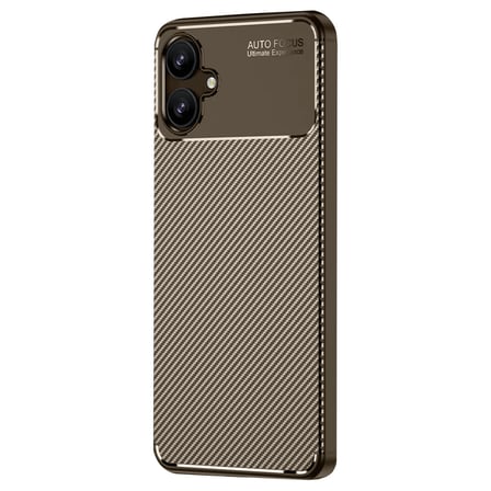 Galaxy A06 Kılıf Auto Focus Karbon Kapak - Kahverengi