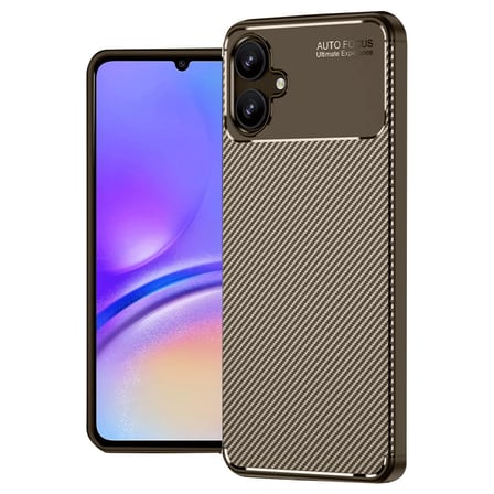 Galaxy A06 Kılıf Auto Focus Karbon Kapak - Kahverengi