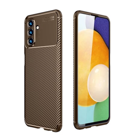 Galaxy A36 Kılıf Auto Focus Karbon Kapak - Kahverengi