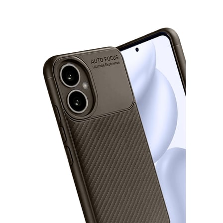 400 Kılıf Auto Focus Karbon Kapak - Kahverengi