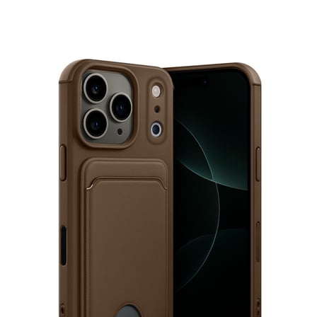 iPhone 17 Pro Max Kelvin Kartvizitli Silikon - Kahverengi
