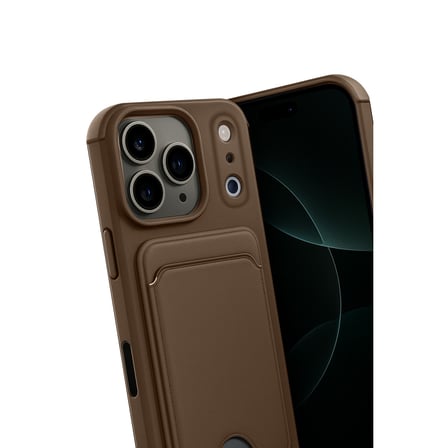 iPhone 17 Pro Max Kelvin Kartvizitli Silikon - Kahverengi