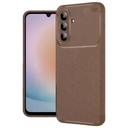 Galaxy A57 5G Auto Focus Karbon Kapak - Kahverengi