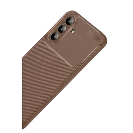 Galaxy A57 5G Auto Focus Karbon Kapak - Kahverengi