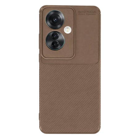 Reno 11F Kılıf Auto Focus Karbon Kapak - Kahverengi