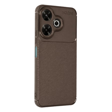 Redmi 13 4G Kılıf Auto Focus Karbon Kapak - Kahverengi