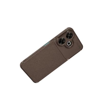 Redmi 13 4G Kılıf Auto Focus Karbon Kapak - Kahverengi