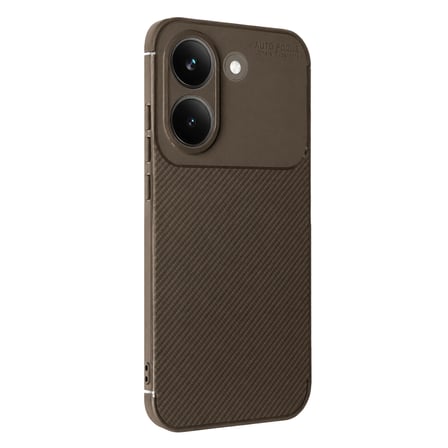 Poco X8 Pro Auto Focus Karbon Kapak - Kahverengi