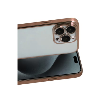 iPhone 15 Pro Max Razer Lensli Silikon - Çöl Titanyum