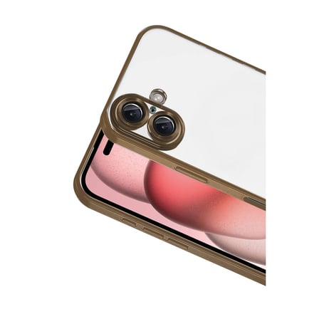 iPhone 17 Razer Lensli Silikon - Çöl Titanyum