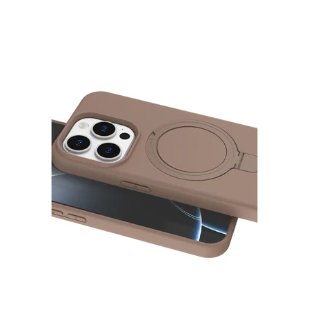 iPhone 14 Pro Max Regal Magsafe Standlı Kapak - Çöl Titanyum