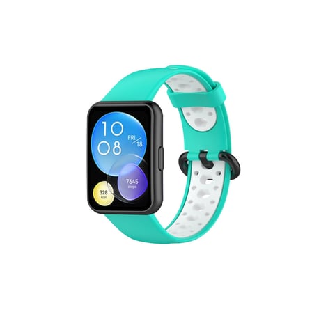 Watch Fit 2 Spor Delikli Kordon - Turkuaz-Beyaz