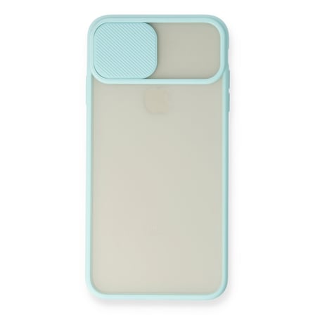 iPhone X Kılıf Palm Buzlu Kamera Sürgülü Silikon - Turkuaz