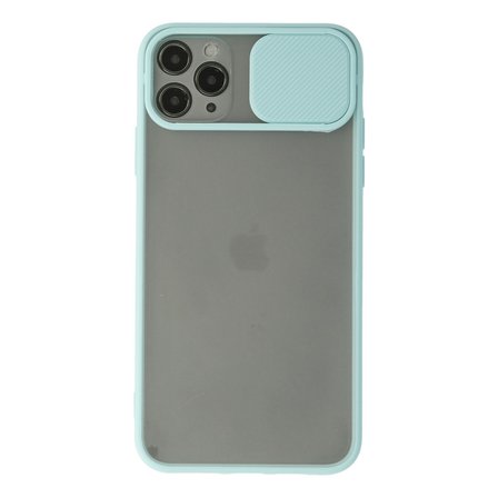 iPhone 11 Pro Max Kılıf Palm Buzlu Kamera Sürgülü Silikon - Turkuaz