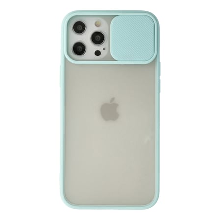 iPhone 12 Pro Max Kılıf Palm Buzlu Kamera Sürgülü Silikon - Turkuaz