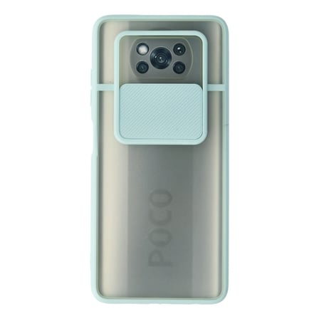 Pocophone X3 Kılıf Palm Buzlu Kamera Sürgülü Silikon - Turkuaz
