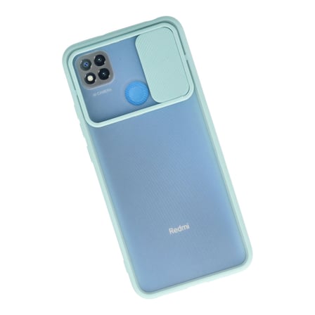 Redmi 9C Kılıf Palm Buzlu Kamera Sürgülü Silikon - Turkuaz