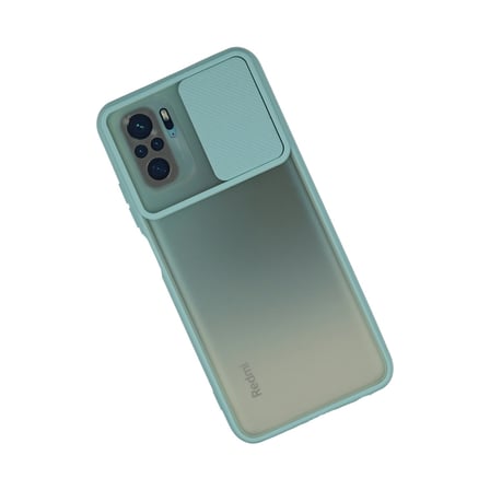 Redmi Note 10 Kılıf Palm Buzlu Kamera Sürgülü Silikon - Turkuaz
