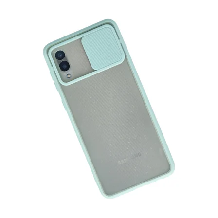 Galaxy A02 Kılıf Palm Buzlu Kamera Sürgülü Silikon - Turkuaz