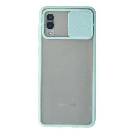 Galaxy A02 Kılıf Palm Buzlu Kamera Sürgülü Silikon - Turkuaz