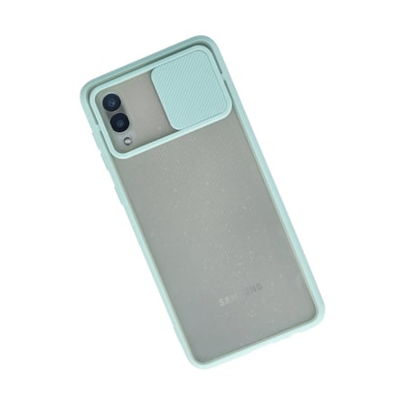 Galaxy A02 Kılıf Palm Buzlu Kamera Sürgülü Silikon - Turkuaz