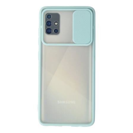 Galaxy A71 Kılıf Palm Buzlu Kamera Sürgülü Silikon - Turkuaz