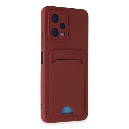 Poco X5 5G Kılıf Kelvin Kartvizitli Silikon - Bordo