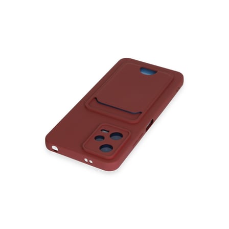 Poco X5 5G Kılıf Kelvin Kartvizitli Silikon - Bordo