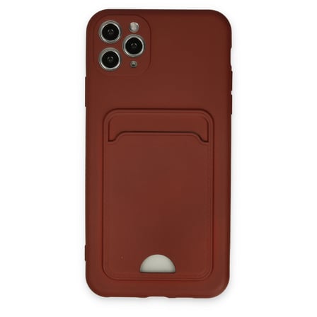 iPhone 11 Pro Max Kılıf Kelvin Kartvizitli Silikon - Bordo