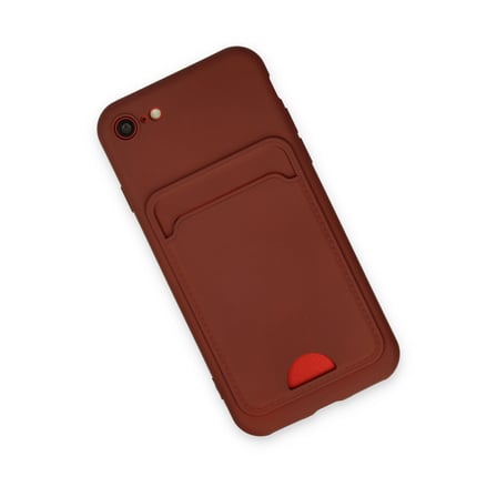 iPhone 7 Kılıf Kelvin Kartvizitli Silikon - Bordo