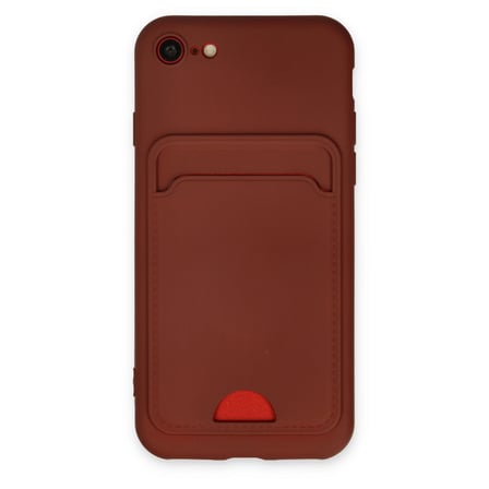iPhone 7 Kılıf Kelvin Kartvizitli Silikon - Bordo