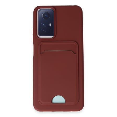 Redmi Note 12S Kılıf Kelvin Kartvizitli Silikon - Bordo