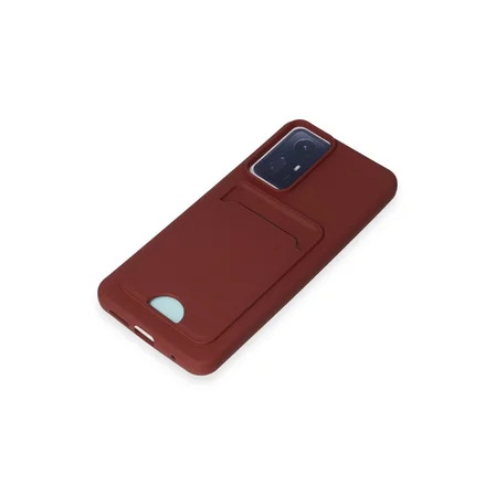 Redmi Note 12S Kılıf Kelvin Kartvizitli Silikon - Bordo