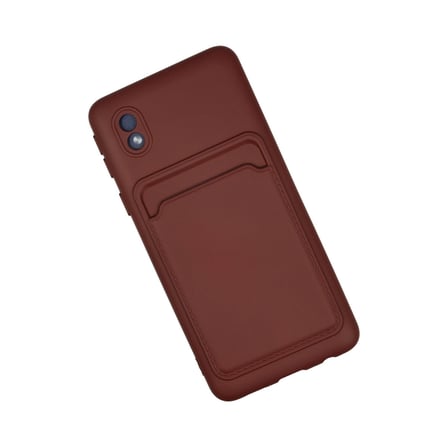 Galaxy A01 Core Kılıf Kelvin Kartvizitli Silikon - Bordo