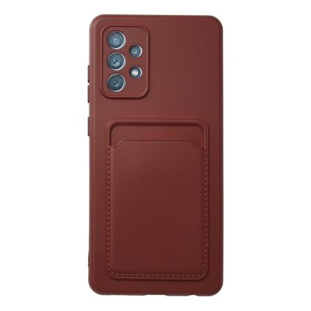 Galaxy A72 Kılıf Kelvin Kartvizitli Silikon - Bordo