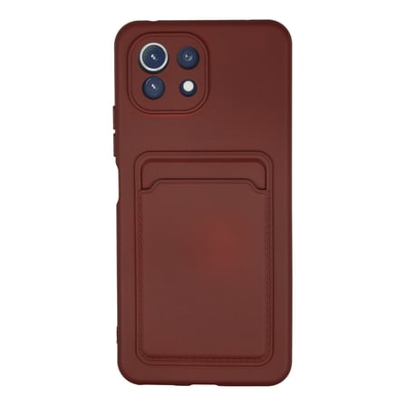 Mi 11 Kılıf Kelvin Kartvizitli Silikon - Bordo