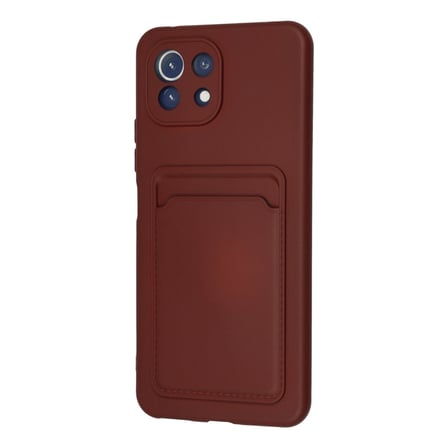 Mi 11 Kılıf Kelvin Kartvizitli Silikon - Bordo