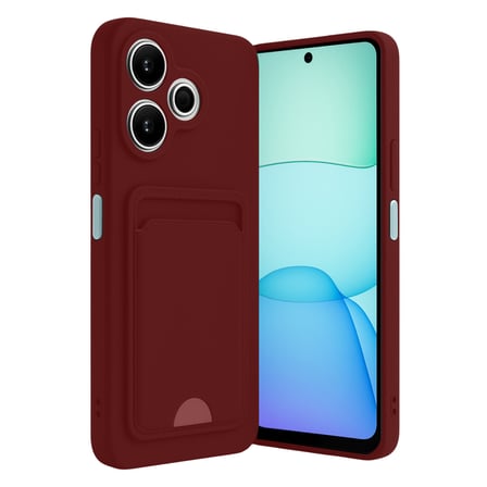 Redmi 13 4G Kılıf Kelvin Kartvizitli Silikon - Bordo