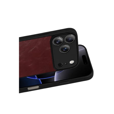 iPhone 17 Pro Max Aras Deri Kapak - Bordo