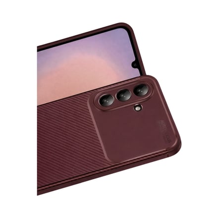 Galaxy A26 Kılıf Auto Focus Karbon Kapak - Bordo