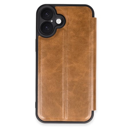 iPhone 16 Kılıf Flip Cover - Taba