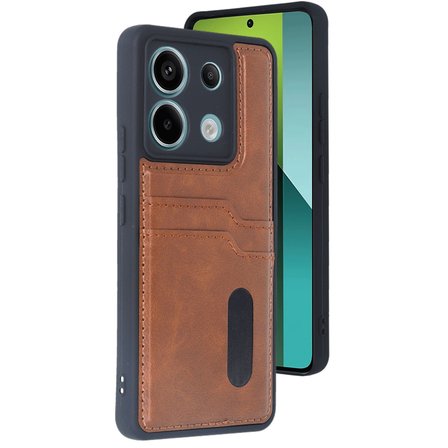 Note 13 Pro 5G Kılıf Sara Kartvizitli Deri Kılıf - Taba