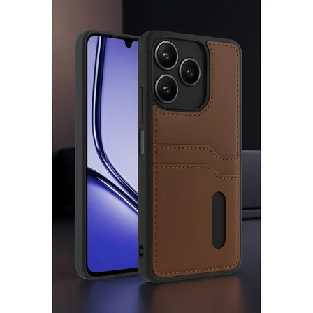 Note 50 4G Kılıf Sara Kartvizitli Deri Kılıf - Taba