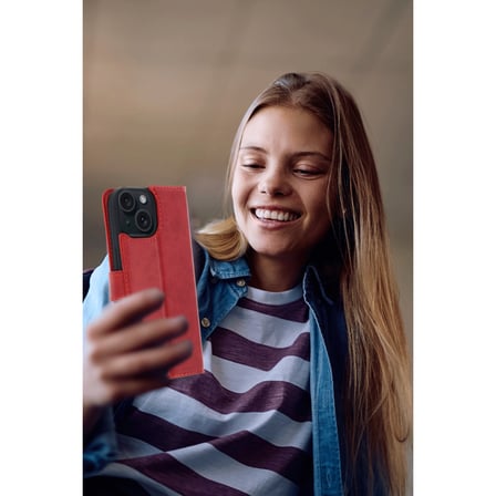 iPhone 15 Trend S Plus Kapaklı Kılıf - Taba
