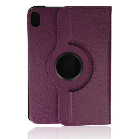 iPad Mini 6 Kılıf 360 Tablet Deri Kılıf - Mürdüm