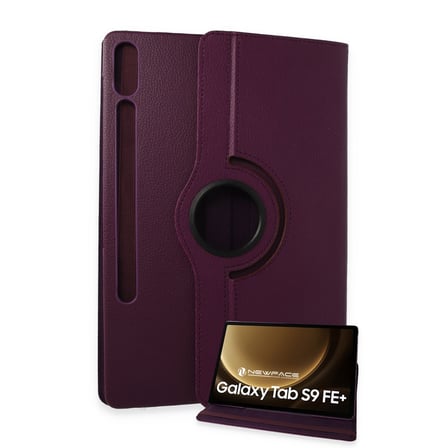 Galaxy X610 Tab S9 FE Plus 12.4 Kılıf 360 Tablet Deri Kılıf - Mürdüm