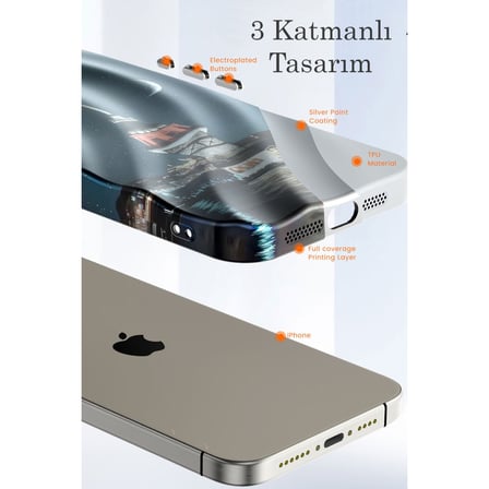 iPhone 14 Pro Kılıf Crew Desenli Kapak - Kapadokya