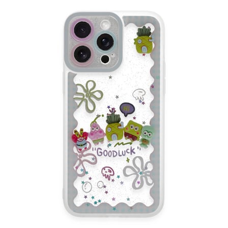 iPhone 14 Pro Max Kılıf Sweet Desenli Silikon Kapak - Açık Mavi